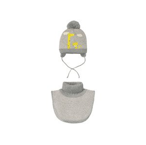 lupilu Chlapecká zimní čepice / límec na krk BI (74-80, čepice šedá)