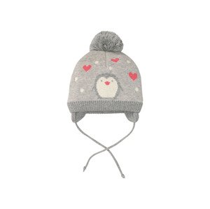 lupilu Dívčí zimní čepice / límec na krk BIO (74-80, šedá/růžová)