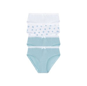 lupilu® Dívčí kalhotky s BIO bavlnou, 4 kusy (child#female#ne#briefs, 110/116, bílá/modrá)