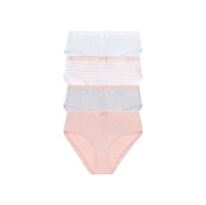 lupilu® Dívčí kalhotky s BIO bavlnou, 4 kusy (bílá/růžová/šedá, 86/92)