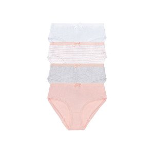 lupilu® Dívčí kalhotky s BIO bavlnou, 4 kusy (child#female#ne#briefs, 86/92, bílá/růžová/šedá)