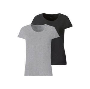 esmara® Dámské triko, 2 kusy (M (40/42), černá/šedá)