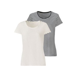 esmara® Dámské triko, 2 kusy (adult#female#ne, XS (32/34), černá/bílá)