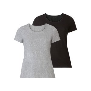 esmara® Dámské triko XXL, 2 kusy (adult#female#ne, XL (48/50), černá/šedá)