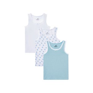 lupilu® Dívčí košilka s BIO bavlnou, 3 kusy (child#female#ne, 110/116, bílá/modrá)
