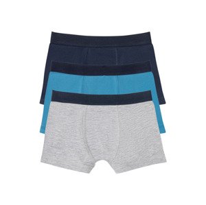 pepperts!® Chlapecké boxerky, 3 kusy (tmavě modrá / modrá / šedá, 122/128)