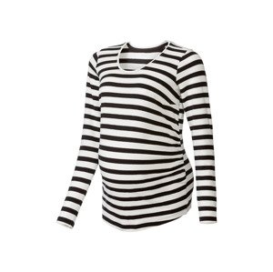 esmara® Dámské těhotenské triko s dlouhými rukáv (adult#female#ano, L (44/46), pruhy černá/bílá)