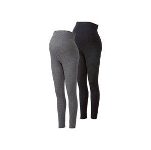 esmara® Dámské těhotenské legíny, 2 kusy (adult#female#ano, XL (48/50), černá / tmavě šedá)