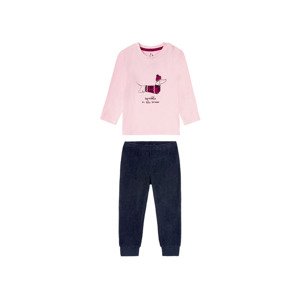 lupilu Dívčí pyžamo (86/92, světle růžová / tmavě modrá)