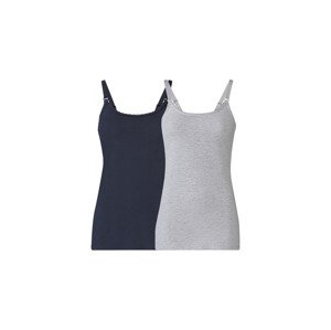 esmara® Dámský top na kojení, 2 kusy (adult#female#ano, XL (48/50), navy modrá / šedá)