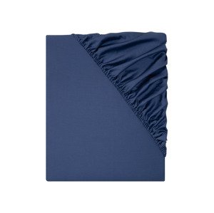 LIVARNO home Saténové napínací prostěradlo, 180–200 x (modrá)
