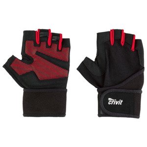 crivit Dámské / Pánské fitness rukavice (S, černá / světle růžová)