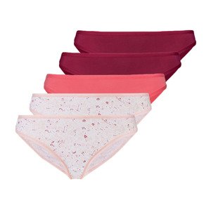 esmara® Dámské kalhotky, 5 kusů (adult#female#no#briefs, M (40/42), bílá/červená/korálová)