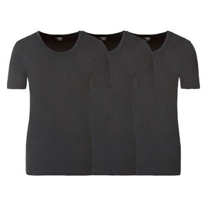 LIVERGY Pánské spodní triko, 3 kusy (male, 4/S, černá, kulatý výstřih)