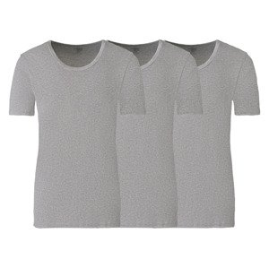 LIVERGY Pánské spodní triko, 3 kusy (, 4/S, šedá, kulatý výstřih)
