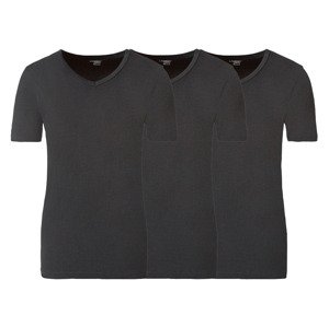 LIVERGY Pánské spodní triko, 3 kusy (male, 4/S, černá, "V" výstřih)
