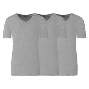 LIVERGY Pánské spodní triko, 3 kusy (male, 5/M, šedá, "V" výstřih)