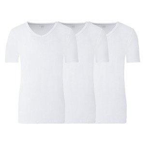 LIVERGY® Pánské spodní triko, 3 kusy (male, 4/S, bílá, "V" výstřih)