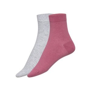 esmara Dámské ponožky, 2 páry (35/38, světle růžová / šedá)