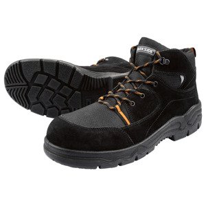 PARKSIDE Pánská kožená bezpečnostní obuv S3 (45, černá/oranžová)
