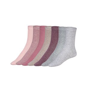 esmara® Dámské ponožky, 7 párů (35/38, světle růžová/béžová/bordó/šedá)