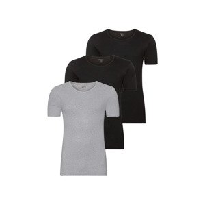 LIVERGY® Pánské spodní triko XXL, 3 kusy (adult#male#ne, 8/XXL, černá/šedá)
