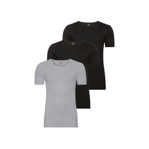 Livergy® Pánské spodní triko Xxl, 3 kusy (9/3Xl, černá/šedá)