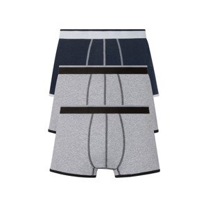 LIVERGY® Pánské boxerky, 3 kusy (adult#male#ne#undershorts, 5/M, navy modrá / šedá)