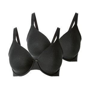 esmara® Dámská podprsenka XXL, 2 kusy (ne#bra, 90D, černá)