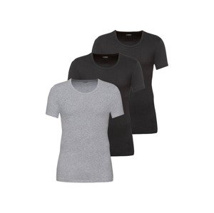LIVERGY® Pánské spodní triko, 3 kusy (adult#male#ne, 4/S, černá/šedá)
