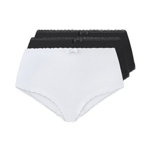 esmara® Dámské kalhotky, 3 kusy (adult#female#ne#pants, XL (48/50), černá/bílá)