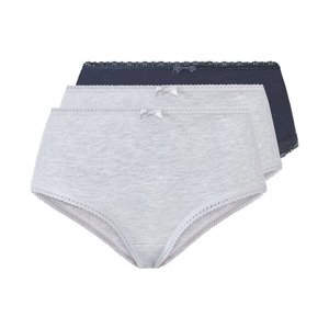 esmara® Dámské kalhotky, 3 kusy (adult#female#ne#pants, L (44/46), navy modrá / šedá)