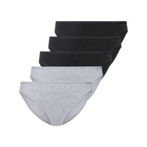 esmara® Dámské kalhotky XXL, 5 kusů (adult#female#ne#briefs, XL (48/50), černá/šedá)