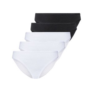 esmara® Dámské kalhotky XXL, 5 kusů (adult#female#ne#briefs, XXL (52/54), černá/bílá)