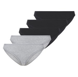 esmara® Dámské kalhotky,  5 kusů  (adult#female#ne#briefs, XS (32/34), černá/šedá)