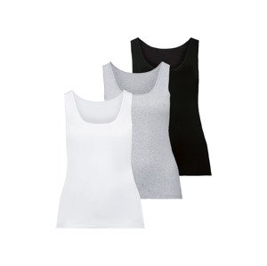 esmara® Dámské tílko Xxl, 3 kusy (XL (48/50), černá/šedá/bílá)