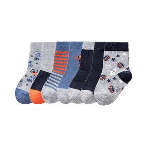 lupilu Chlapecké ponožky, 7 párů (23/26, robot/šedá/navy modrá/oranžová)