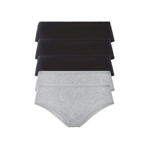 esmara® Dámské kalhotky, 5 kusů (adult#female#ne#pants, XS (32/34), černá/šedá)