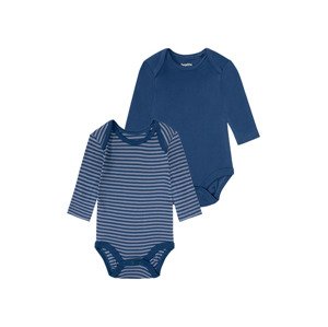 lupilu® Chlapecké body s BIO bavlnou, 2 kusy (50/56, pruhy/navy modrá)