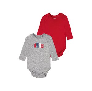 lupilu® Chlapecké body s BIO bavlnou, 2 kusy (baby/infant#male#ne, 86/92, červená/šedá)