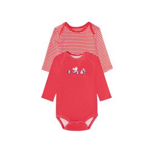 lupilu® Dívčí body s BIO bavlnou, 2 kusy (baby/infant#female#ne, 86/92, červená)