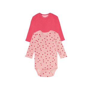 lupilu® Dívčí body s BIO bavlnou, 2 kusy (baby/infant#female#ne, 74/80, růžová)