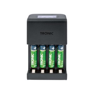 TRONIC Nabíječka s LCD indikátorem stavu nabití (4x AAA baterie)