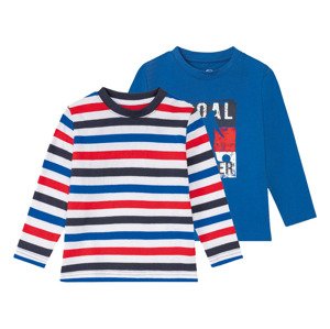 lupilu Chlapecké triko s dlouhými rukávy, 2 kus (98/104, pruhy/červená/modrá)