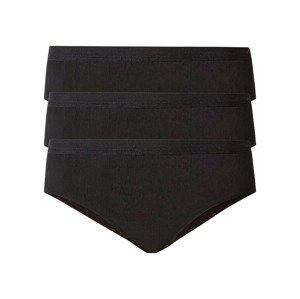 esmara® Dámské kalhotky s BIO bavlnou, 3 kusy (adult#female#ne, XS (32/34), černá)