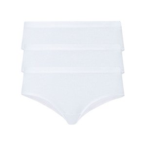 esmara® Dámské kalhotky s BIO bavlnou, 3 kusy (adult#female#ne, XS (32/34), bílá)