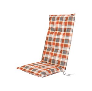 LIVARNO home Potah na židli / křeslo Valencia, 120 x 50 x 8 cm (polyester#polstrovaný#Podsedák#vysoké opěradlo#Vzorovaný, káro/oranžová)