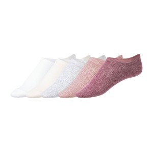 esmara Dámské nízké ponožky BIO, 5 párů (, 35/38, bílá/růžová/bordó/šedá)