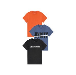 pepperts Chlapecké triko, 3 kusy (134/140, modrá/černá/oranžová)