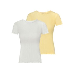 esmara Dámské triko, 2 kusy (, XS (32/34), žlutá/krémová)